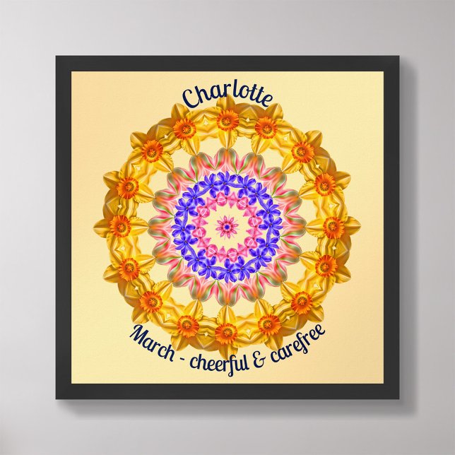 März Birth Blume Personalisiertes Zitat Kid Kinder Poster (Framed March Birth Month Flower Nursery Kids Poster)