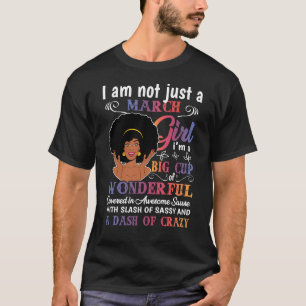 März Birthday Black Women Februar Girl T-Shirt