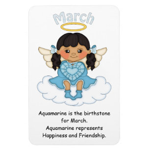 März Birthstone Angel Black Premium Magnet