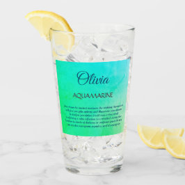 März Birthstone Aquamarine Design Glas