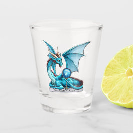 März Birthstone Drache: Aquamarine Schnapsglas