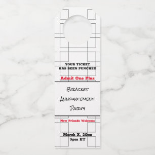 März Bracket Basketball Ankündigung Party Flaschenanhänger