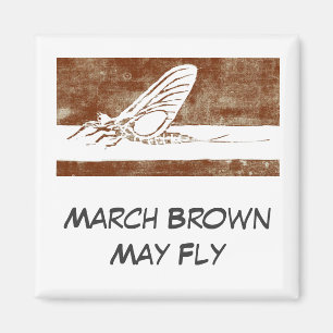 "März Brown May Fly" Fishing Art Magnet