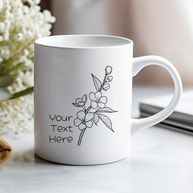 März Cherry Blossom Schwarzer Minimalwert Fügen Si Kaffeetasse (Von Creator hochgeladen)