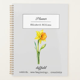 MÄRZ DAFFODIL GEBURTH BLUME PERSONALISIERT PLANER