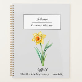 MÄRZ DAFFODIL GEBURTH BLUME PERSONALISIERT PLANER