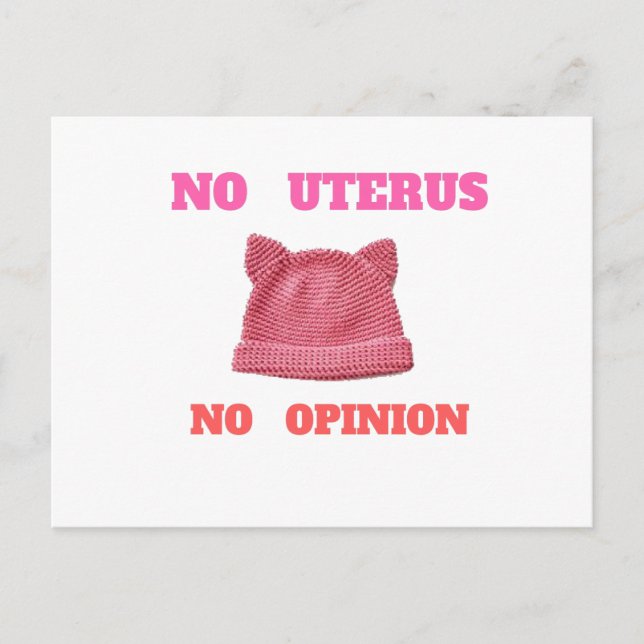 MÄRZ DER FRAUEN KEIN UTERUS KEINE MEINUNG POSTKARTE (Vorderseite)