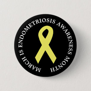 März des Endometriosis-Bewusstseins-Monats-Knopfes Button
