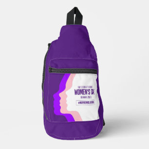März des Internationalen Frauentags in bunten Face Crossbody Bag