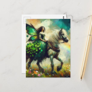 März Fairy reiten Postkarte