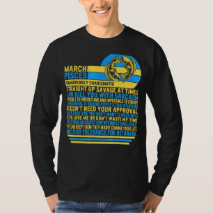 März Fisces Facts Zodiac Sign Sonnenblumen Astrolo T-Shirt