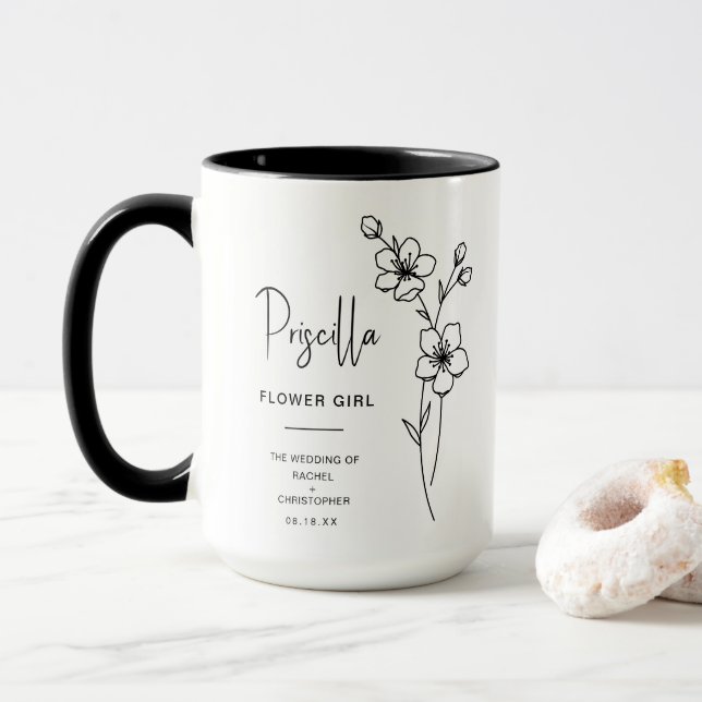 März Flower Girl | Cherry Blossom Birth Blume Tasse (Mit Donut)