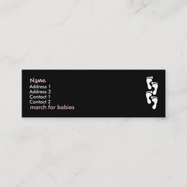 März für Babys Visitenkarterosa/-mädchen Mini Visitenkarte (Vorderseite)