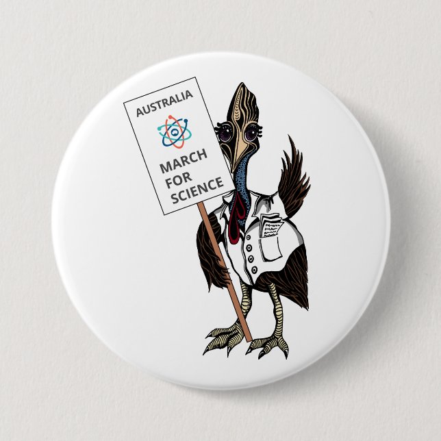 März für Wissenschaft Australien - Cassowary - Button (Vorderseite)