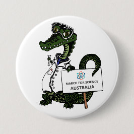 März für Wissenschaft Australien - Krokodil - Button