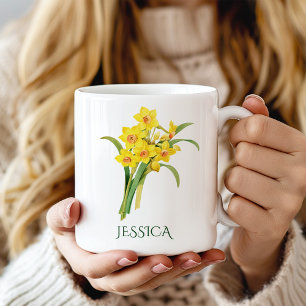 März Geburtsmonat Blume Gelbe affodin Kaffeetasse