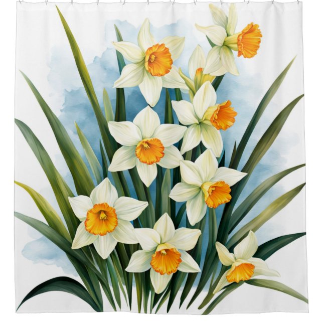 März Geburtsmonat Blume. Spring Daffodil Duschvorhang (Vorderseite)