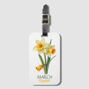 März Geburtstag Daffodil Birth Blume Personalisier Gepäckanhänger