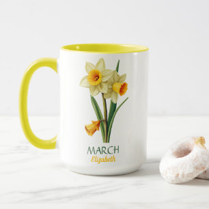 März Geburtstag Daffodil Birth Blume Personalisier Tasse
