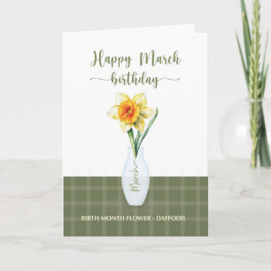 März Geburtstag Geburtsmonat Blume affodil Karte