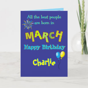März Geburtstag Klappkarte Karte