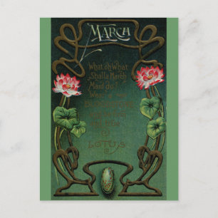 März Geburtstag mit Lotus & Bloodstone Postkarte