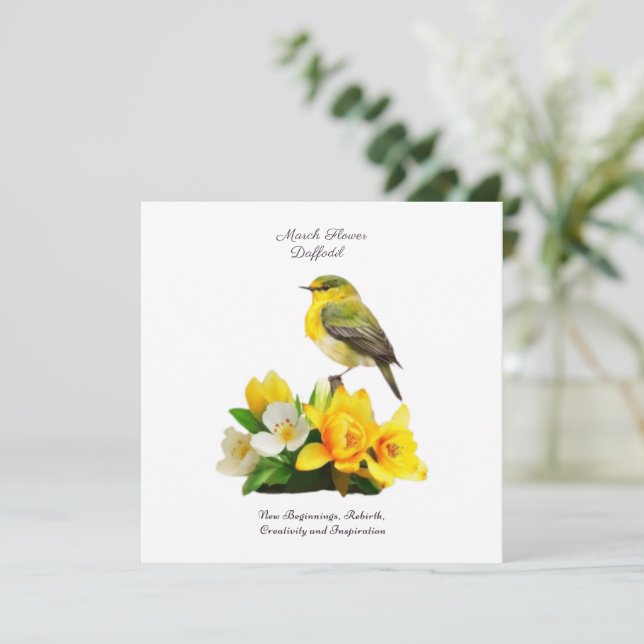 März Geburtstag Monat Blume Lebendige Geburtstagsg (Stehend Vorderseite)