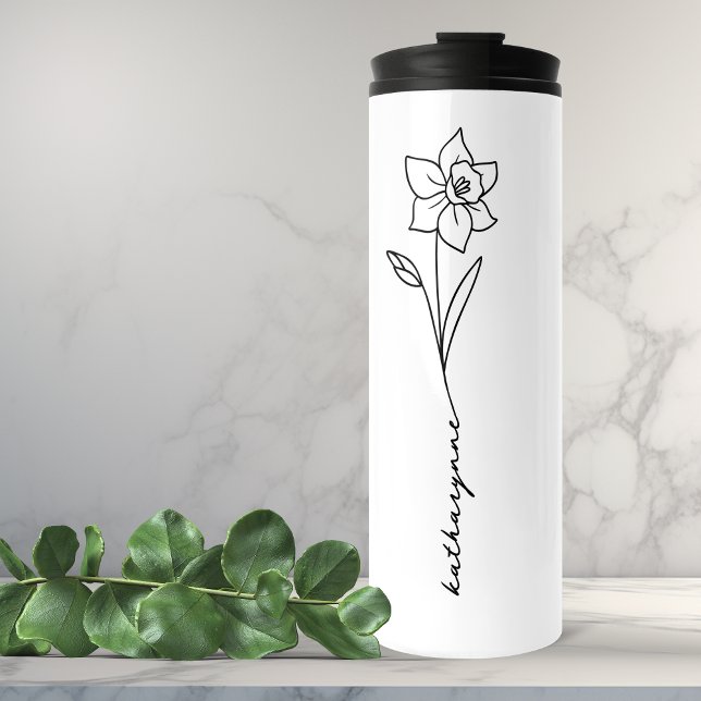 März Geburtstag Monat Blume Thermosbecher (March Birthday Month Flower Daffodil Thermal Tumbler)