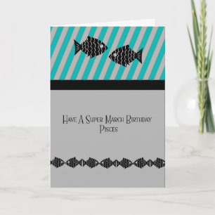 März Geburtstagskarte für Fische mit Fisch Karte