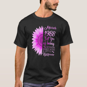 März Girl 1988 34 Jahre alt 34. Geburtstag T-Shirt