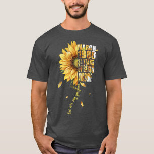 März Girl 1988 Sonnenblume 34. Geburtstag 34 Jahre T-Shirt