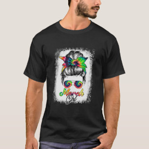 März Girl Geburtstag für Frauen Brille Messy Bun T T-Shirt