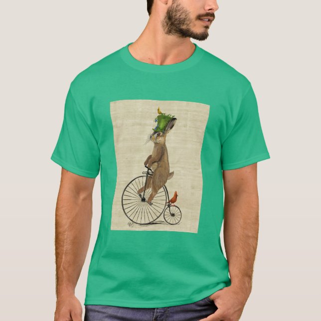 März Hare auf Penny Farthing 3 T-Shirt (Vorderseite)
