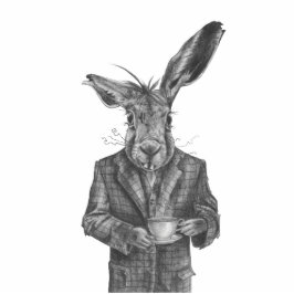 März-Hase-Foto-Skulptur-Alice im Wunderland Freistehende Fotoskulptur