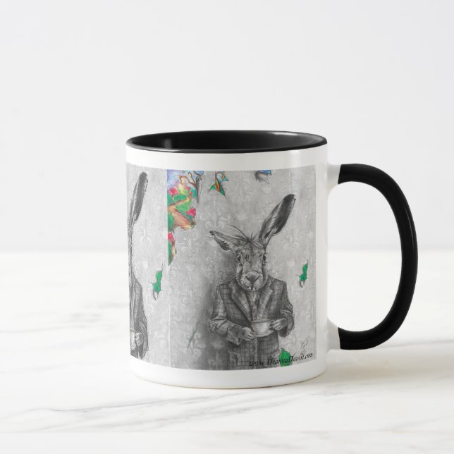 März-Hase-Tassen-März-Hase-Kunst-Märchenland-Tasse Tasse (Rechts)