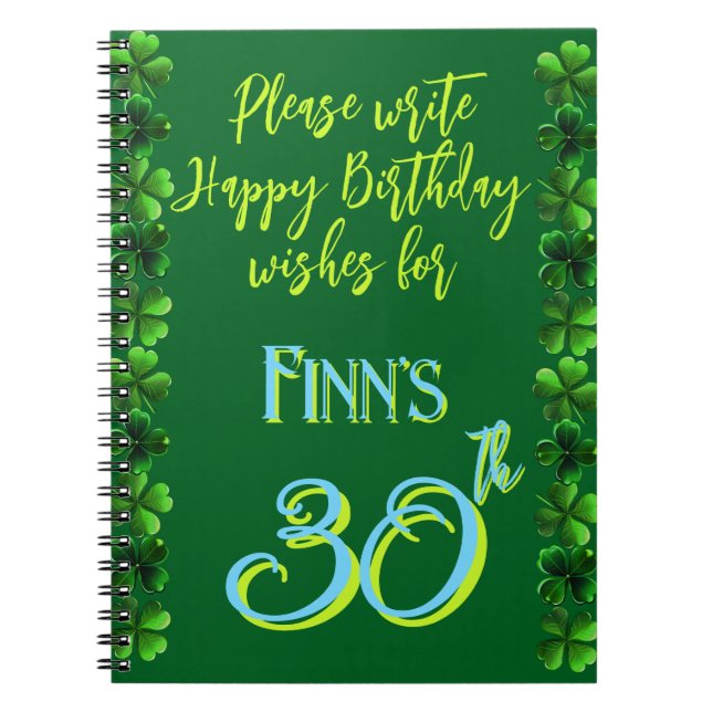 März Irish Birthday wünscht Gästebuch Notizblock (Vorderseite)