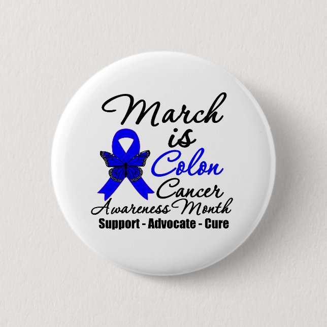 März ist Colon Cancer Awareness Montag Button (Vorderseite)