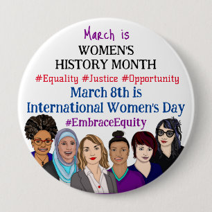 März ist der große Internationale Frauentag Button