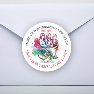 März ist der Monat der Frauengeschichte, in dem In Runder Aufkleber