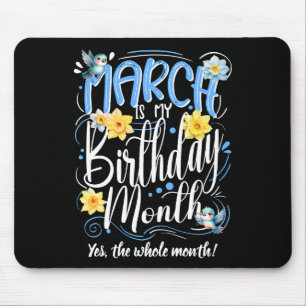 März ist mein Geburtstagsmonat-Kalligrafie-Gelber Mousepad