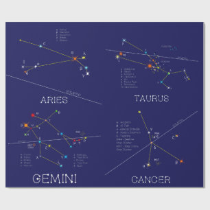 März - Juli Zodiac-Konstellationen Geschenkpapier