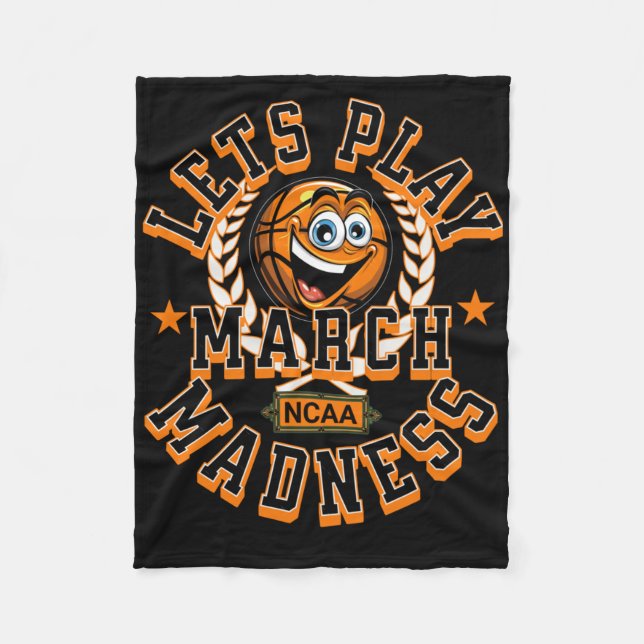 März Madness Lasse Basketball Ncaa spielen Fleecedecke (Vorderseite)