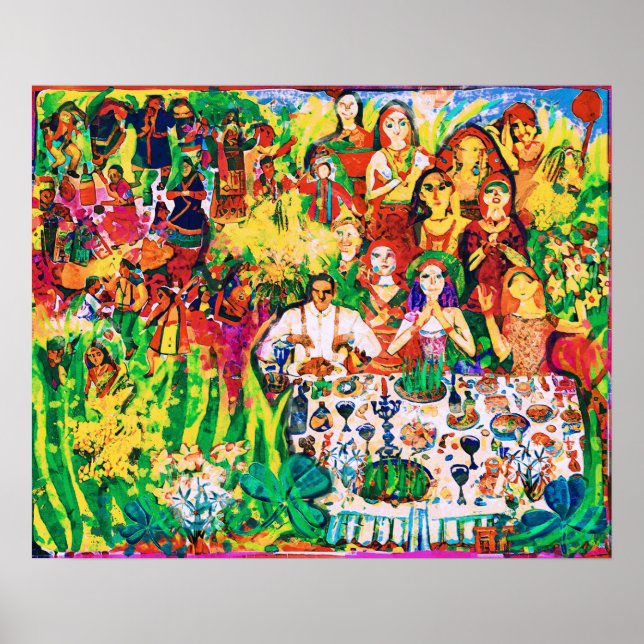 März Naive Folk Art Spring Celebration Poster (Vorne)