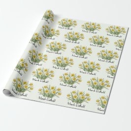 März Narzissen Blumen Geschenkpapier