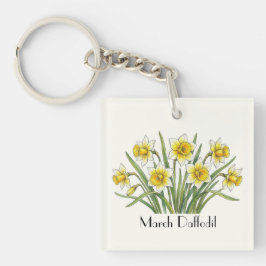März-Narzissen-Blumen Schlüsselanhänger