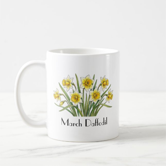 März-Osterglocken-Blumen Kaffeetasse (Links)