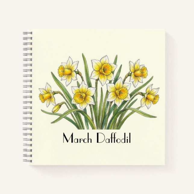 März-Osterglocken-Blumen Notizbuch (Vorderseite)