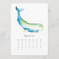 März Stand Alone Calendar Blauer Wal