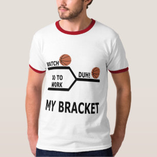 März-Verrücktheits-Basketball-lustige Klammer-T - T-Shirt