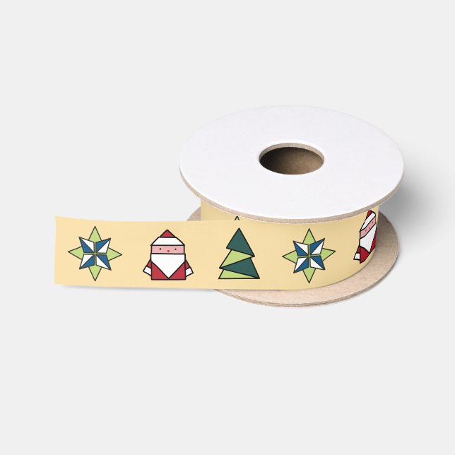 Marzipan Origami Christmas Satinband (Spule)